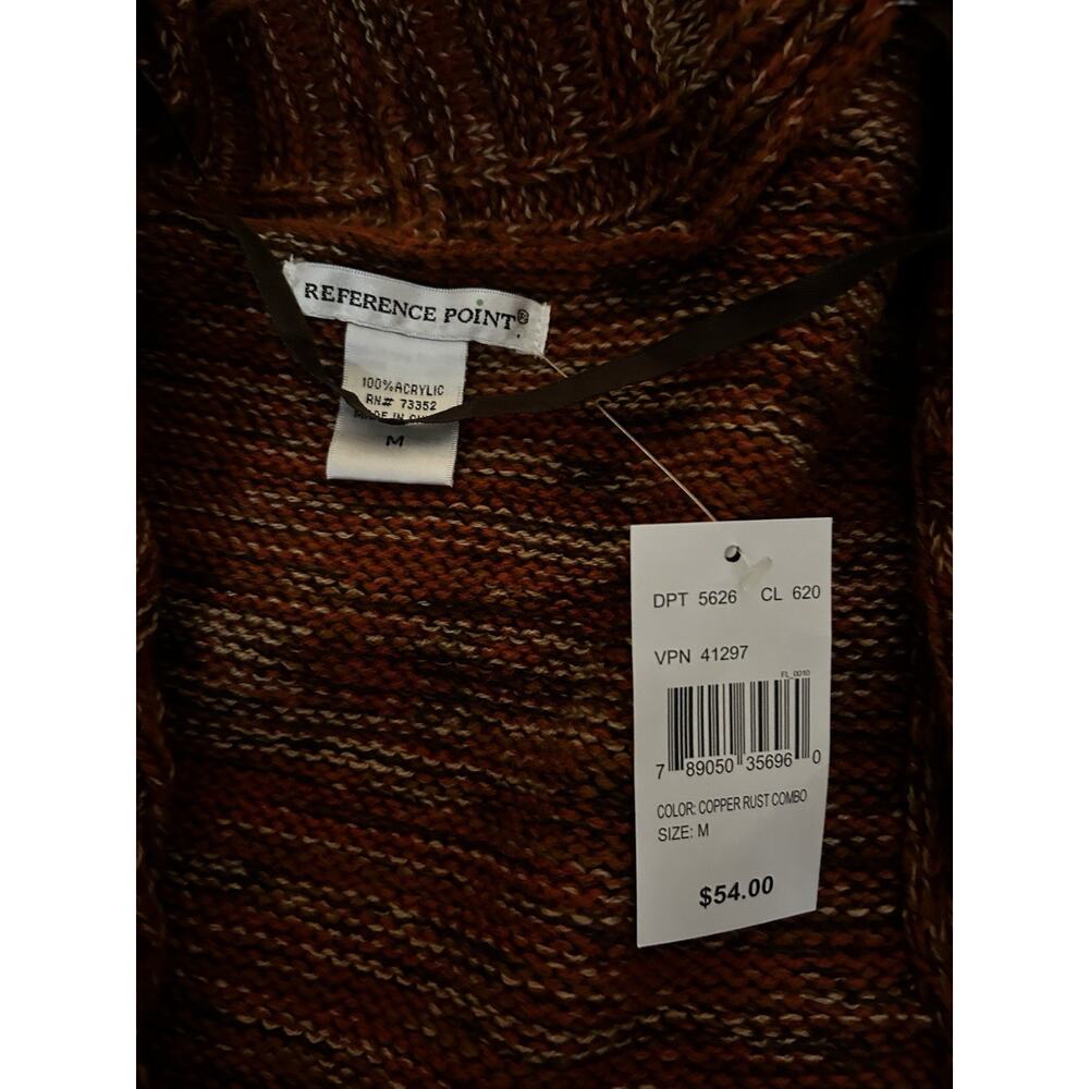 Reference Point Open Front Fall Ruffle Shawl Sz M - Picture 2 of 8